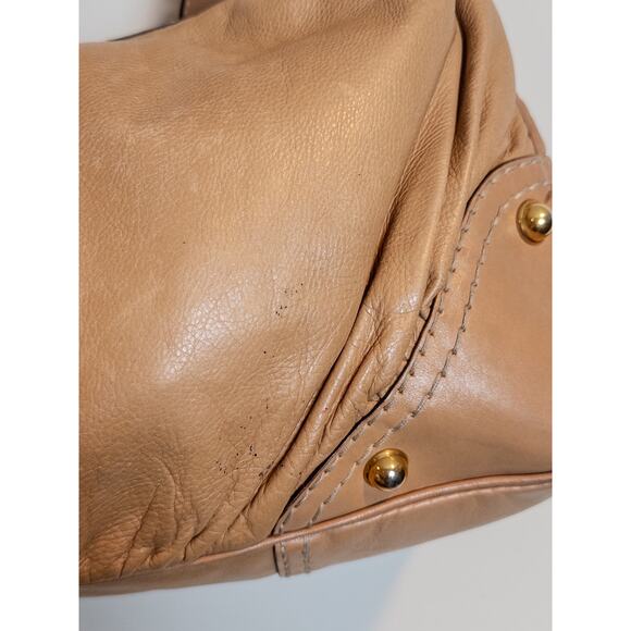 Vintage Gucci Tan Leather Hobo Shoulder Bag Gold Hardware Made in Italy - Picture 15 of 15